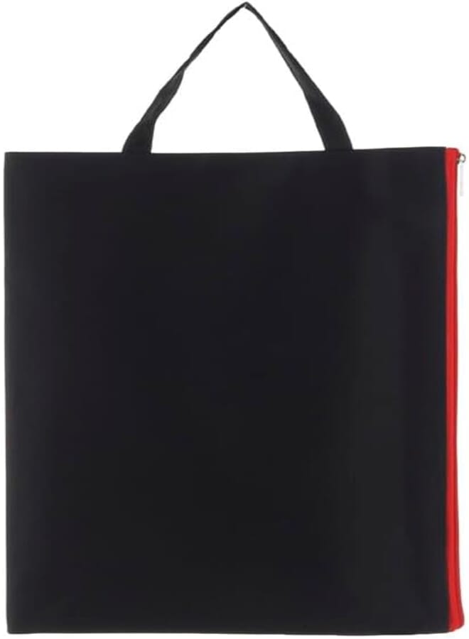 3A Fabric A4 Paper File With Handle 24 * 33cm With Zipper 1 Piece - Black 801